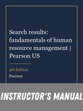 Instructor Manual for Search results: fundamentals of human resource management | Pearson US 4th Edition