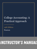Instructor Manual for College Accounting: A Practical Approach 14th Edition