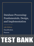 Test Bank for Database Processing: Fundamentals, Design, and Implementation 15th Edition by Classification