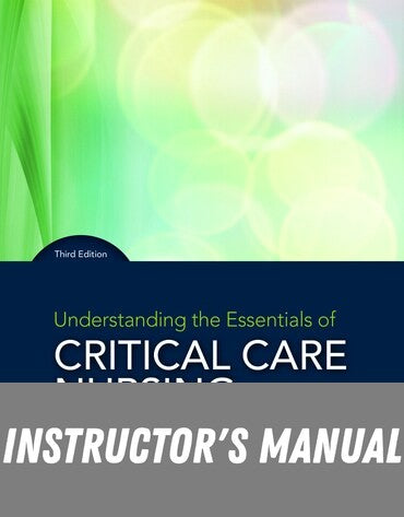 Instructor Manual for Understanding the Essentials of Critical Care Nursing 3rd Edition by Kathleen Perrin