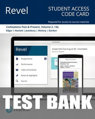 Test Bank for Civilizations Past and Present, Volume 2 13th Edition by Robert R. Edgar