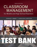 Test Bank for Classroom Management for Middle and High School Teachers 10th Edition by Edmund T. Emmer