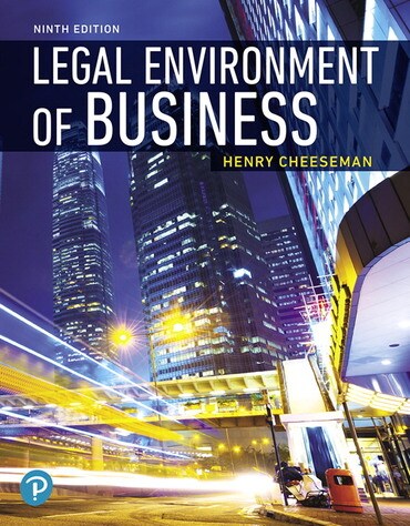 Test Bank for Legal Environment of Business 9th Edition by Henry R. Cheeseman
