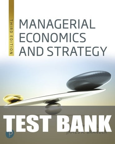 Test Bank for Managerial Economics And Strategy 3rd Edition by Jeffrey M. Perloff