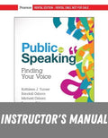 Instructor Manual for Public Speaking: Finding Your Voice 11th Edition by Kathleen J. Turner