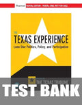 Test Bank for The Texas Experience: Lone Star Politics, Policy, and Participation 1st Edition by Texas Tribune
