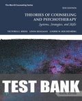 Test Bank for Theories of Counseling and Psychotherapy: Systems, Strategies, and Skills 5th Edition by Victoria E. Kress