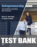 Test Bank for Entrepreneurship: Successfully Launching New Ventures 7th Edition by Bruce R. Barringer