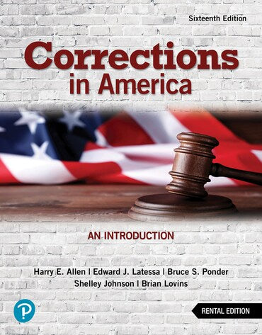 Test Bank for Corrections in America: An Introduction 16th Edition by Harry E. Allen