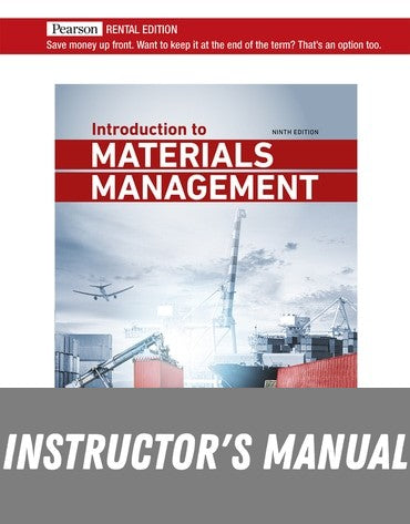 Instructor Manual for Introduction to Materials Management 9th Edition by Stephen N. Chapman