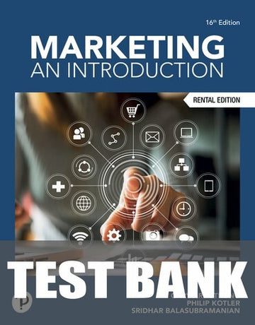 Test Bank for Marketing: An Introduction 16th Edition by Gary Armstrong
