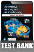 Test Bank for Automotive Heating and Air Conditioning 9th Edition by James Halderman