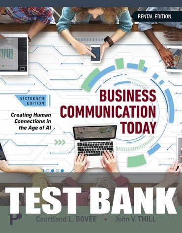 Test Bank for Business Communication Today 16th Edition by Courtland L. Bovee