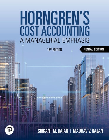 Test Bank for Horngren's Cost Accounting 18th Edition by Srikant M. Datar