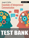 Test Bank for Essentials of Interpersonal Communication 5th Edition by Joseph A. DeVito