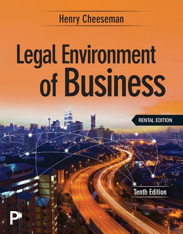 Test Bank for Legal Environment of Business 10th Edition by Henry R. Cheeseman