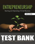 Test Bank for Entrepreneurship: Starting and Operating A Small Business 6th Edition by JD LaRock
