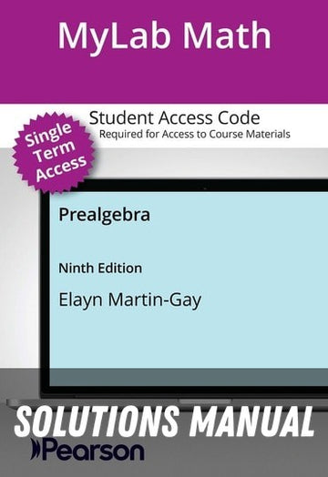 Solutions Manual for Prealgebra 9th Edition by Elayn Martin-Gay