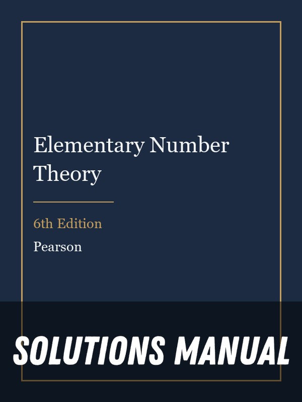 Solutions Manual for Elementary Number Theory 6th Edition