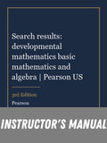 Instructor Manual for Search results: developmental mathematics basic mathematics and algebra | Pearson US 3rd Edition