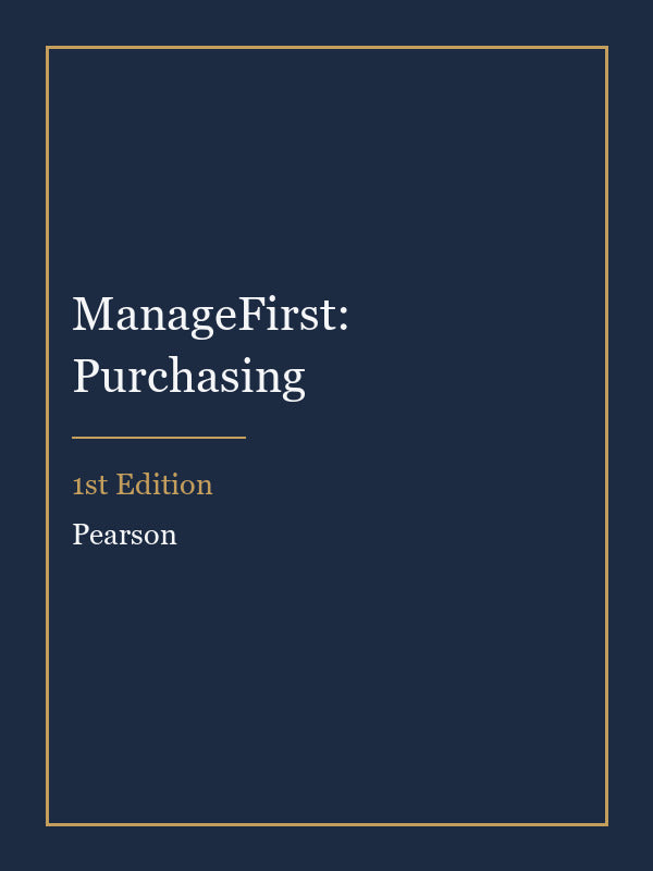 Instructor Manual for ManageFirst: Purchasing 1st Edition