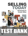 Test Bank for Selling Today: Partnering to Create Value 15th Edition by Michael Ahearne