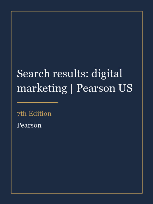 Instructor Manual for Search results: digital marketing | Pearson US 7th Edition