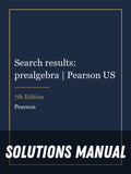 Solutions Manual for Search results: prealgebra | Pearson US 7th Edition