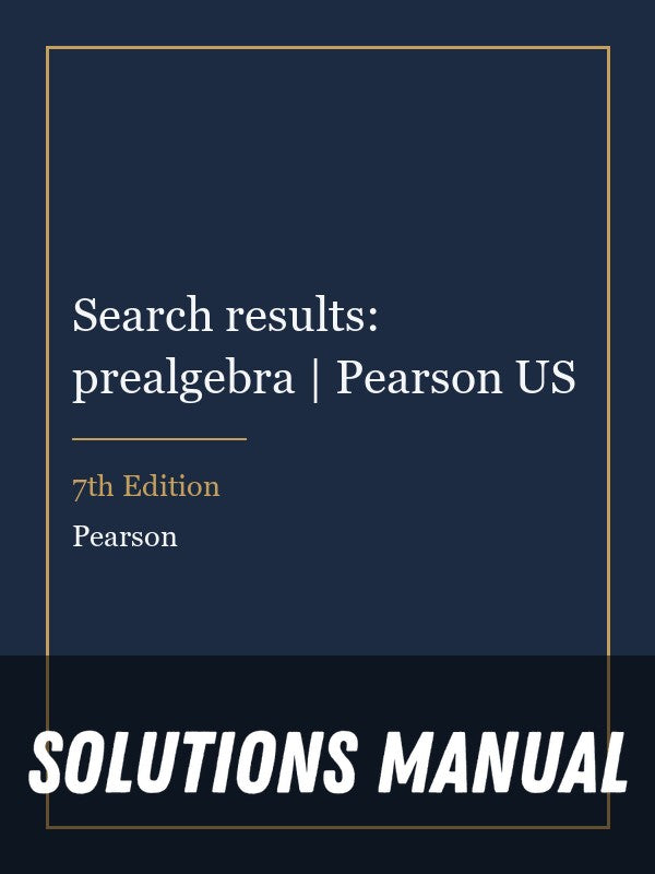 Solutions Manual for Search results: prealgebra | Pearson US 7th Edition