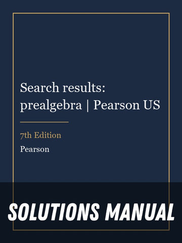 Solutions Manual for Search results: prealgebra | Pearson US 7th Edition