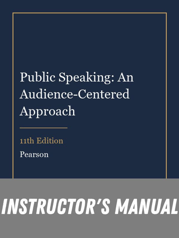 Instructor Manual for Public Speaking: An Audience-Centered Approach 11th Edition