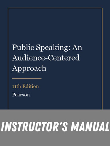 Instructor Manual for Public Speaking: An Audience-Centered Approach 11th Edition