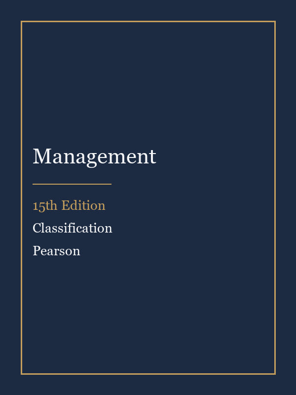 Instructor Manual for Management 15th Edition by Classification