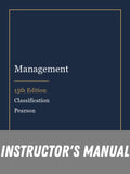 Instructor Manual for Management 15th Edition by Classification