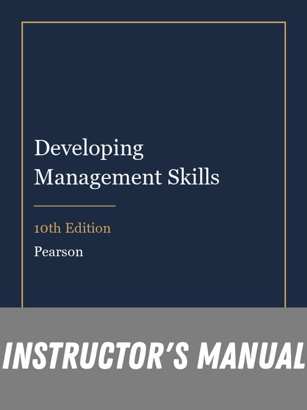 Instructor Manual for Developing Management Skills 10th Edition