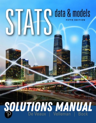 Solutions Manual for Stats: Data and Models 5th Edition by David E. Bock