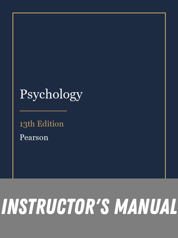 Instructor Manual for Psychology 13th Edition