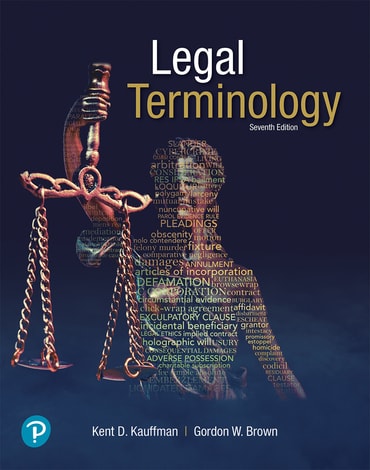 Test Bank for Legal Terminology 7th Edition by Gordon W. Brown