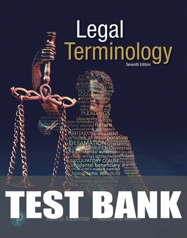 Test Bank for Legal Terminology 7th Edition by Gordon W. Brown