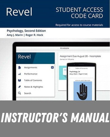 Instructor Manual for Psychology 2nd Edition by Amy J. Marin