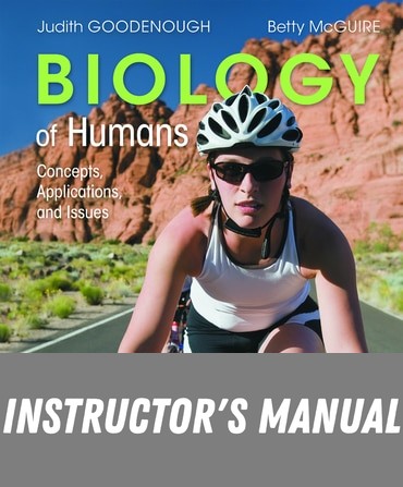 Instructor Manual for Goodenough Biology of Humans: Concepts, Applications, and Issues 6th Edition by Judith Goodenough