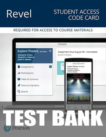 Test Bank for Explore Theatre: A Backstage Pass 2nd Edition by Michael M. O'Hara