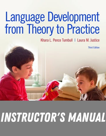Instructor Manual for Language Development From Theory to Practice 3rd Edition by Khara L. Pence Turnbull