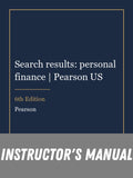 Instructor Manual for Search results: personal finance | Pearson US 6th Edition