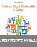 Instructor Manual for Study and Critical Thinking Skills in College 8th Edition by Kathleen T. McWhorter