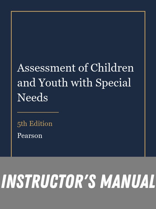 Instructor Manual for Assessment of Children and Youth with Special Needs 5th Edition
