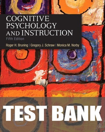 Test Bank for Cognitive Psychology and Instruction 5th Edition by Roger H. Bruning