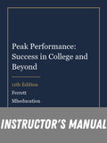Instructor Manual for Peak Performance: Success in College and Beyond 11th Edition
