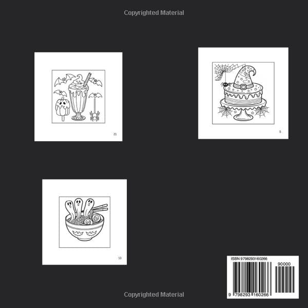 Spooky Food and Drinks Coloring book: Color Deliciously Scary Snacks and Monster Drinks