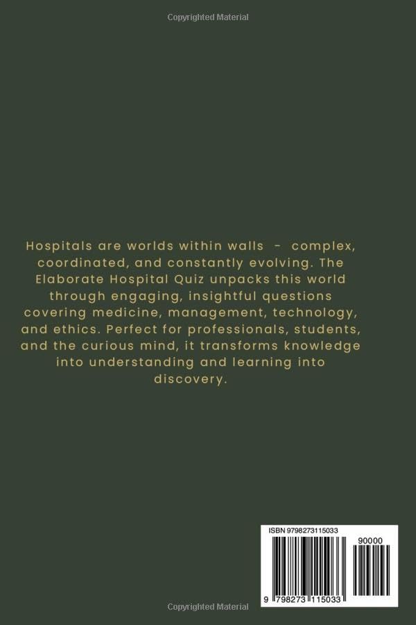 The Hospitals Quiz Book: 1350 Q&A (Health is Wealth)